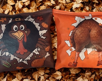 Bolsas de Cornhole de Acción de Gracias con diseño de trasero de pavo