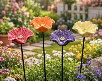 Bee Watering Station for Garden, Ceramic Bee Water Feeder, Pollinator Water Dish, Flower Garden Stake, Outdoor Bee Bath