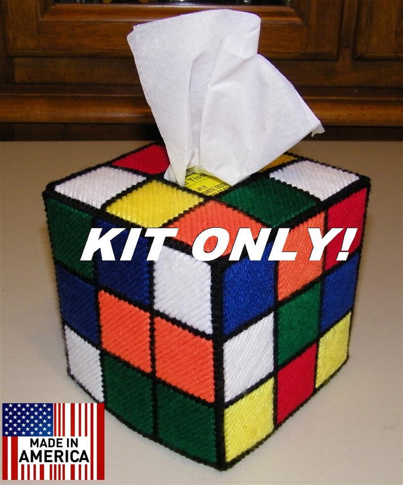 Rubiks Cube Tissue Box Cover Kit All Etsy