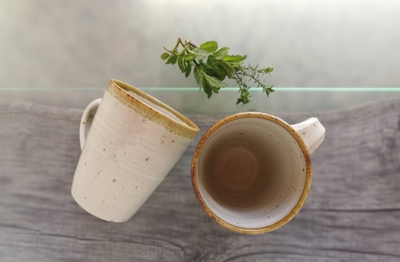 Große Keramik Kaffee Tee Tasse extra große Kaffeetasse handgemacht 500ml Keramik Milchkaffeetasse Extra große Teetasse mit Henkel Teetasse