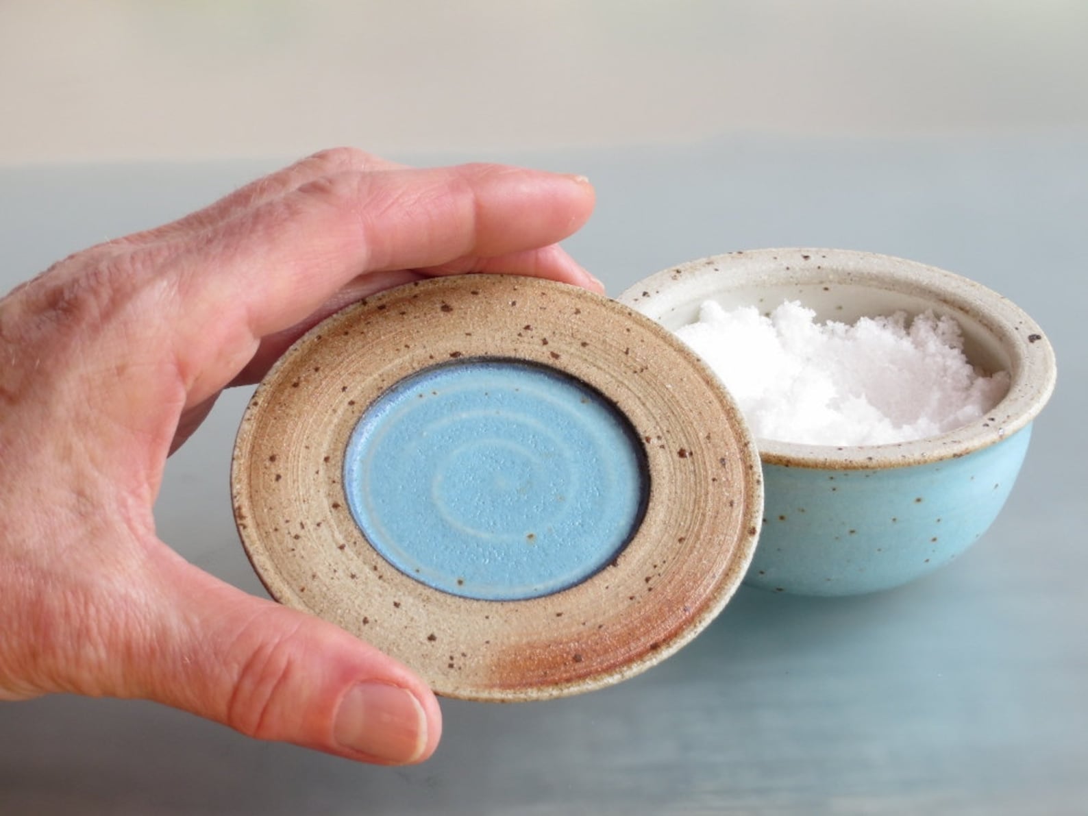 Salt Cellar Ceramic Jar With Lid Container With Lid Stoneware Etsy