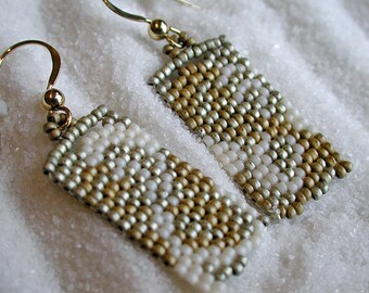 Handwoven, Peyote Stitch Earrings, size 14/15 seed beads
