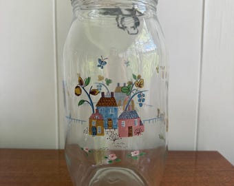 Barattolo vintage Arc France Glass da 2 litri Heartland di International Wire Bale Jar