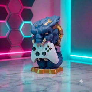 Soporte para dos mandos con diseño de bestia alienígena: soporte de pared con forma de criatura de ciencia ficción para jugadores.