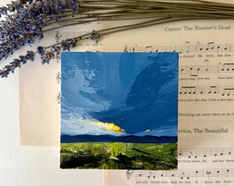 Stormy landscape wall art impressionist sunset painting for living room setting sun wall art modern art for art lover