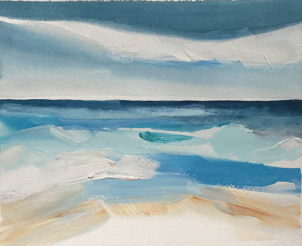 Original beach art mixed media beach painting Etsy