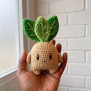 Patrón de amigurumi de hombre de hierba en PDF, tutorial para muñeco de ganchillo de naturaleza adorable, peluche de personaje verde, descarga digital.
