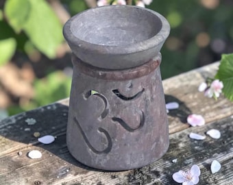 Quemador de aromas decorativo de cerámica, soporte para cera derretida y calentador de velas pequeñas.