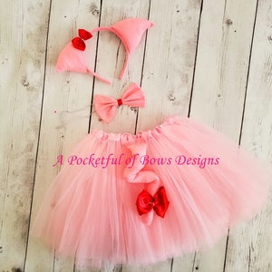 Pig Costume, Toddler Girls Pig Tutu Halloween or Birthday Outfit, Farm Theme