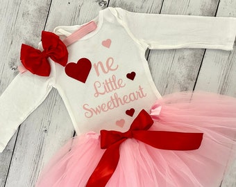 One Little Sweetheart 1st Birthday Outfit Valentine Tutu Outfit