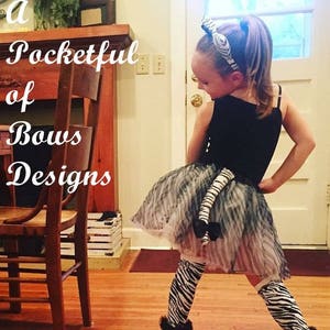 Zebra Tutu Costume, Safari Birthday, Ears and Tail, Zoo Party Theme