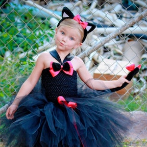 Black Cat Costume, Girls Kitty Dress, Baby Toddler Girl Halloween