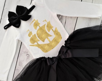 Pirate Costume, Baby Girl, Toddler Tutu Outfit, Pirate Ship