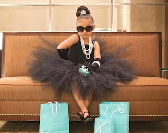 Girls Black Tutu Dress, Birthday, Toddler Flower Girl, Party