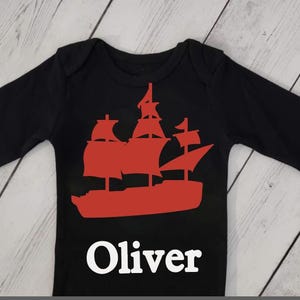 Boys Pirate Ship Top Personlized with Name