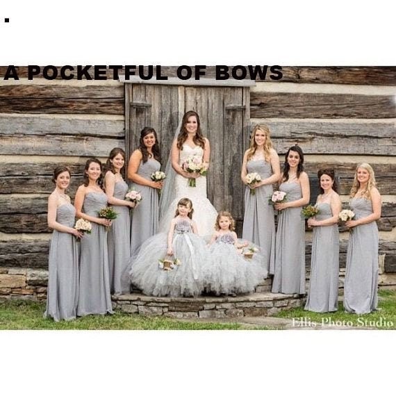 silver flower girl dresses