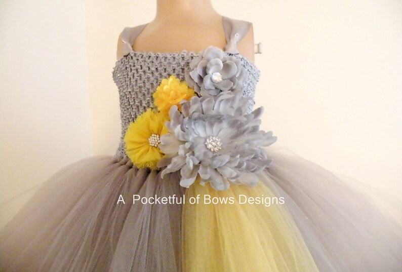 yellow tulle flower girl dress