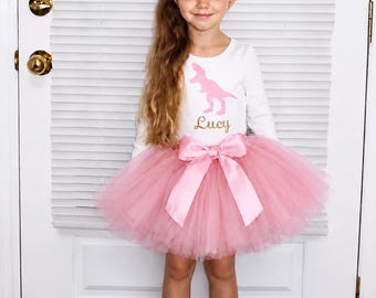 Dinosaur Birthday Outfit Pink Tutu  Baby and Toddler Girls