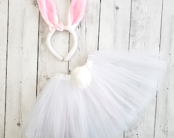 White Rabbit Bunny Costume, Baby Toddler and Girls, Easter