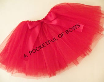Red Tutu Skirt, Baby Girl Toddler Birthday Skirt