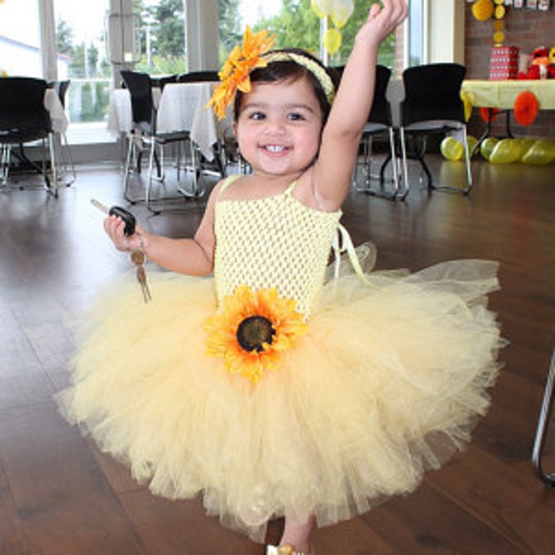 Little Sunflower Tutu Dress, Sunflower Headband, My Sunshine Birthday Girl Tutu Dress Etsy