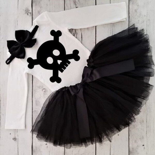 Pirate Girl Costume Pink Skull and Crossbones Top