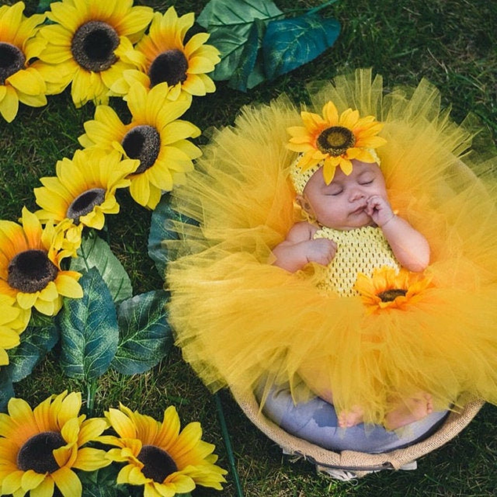 Sunflower Dress Baby Girl Sunflower Tutu Sunflower Toddler Etsy