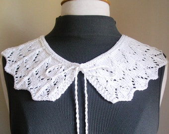 Knitted White Lace Collar -- One of a Kind (OOAK)