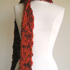 Clarissa Scarf Chunky Wool Long Skinny Scarf Reds image 3
