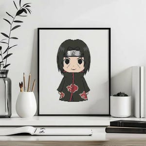 Long Black-Haired Ninja Cross Stitch Pattern PDF, Ninja Chronicles Punto de Cruz Instant Download, Ninja Fans Gift Embroidery