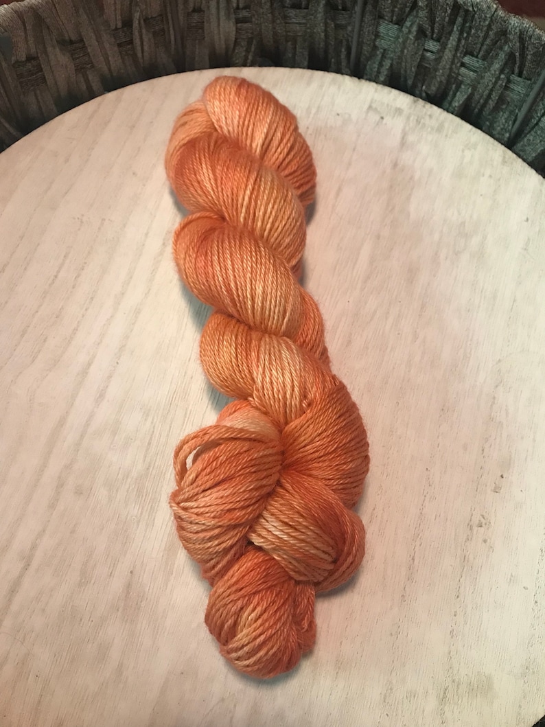 Cashmere 4ply As You Wish Silk Hand Dyed Orange 278yds Alpaca Blend 702010/% Alpaca The Princess Bride Copper DK Weight Yarn