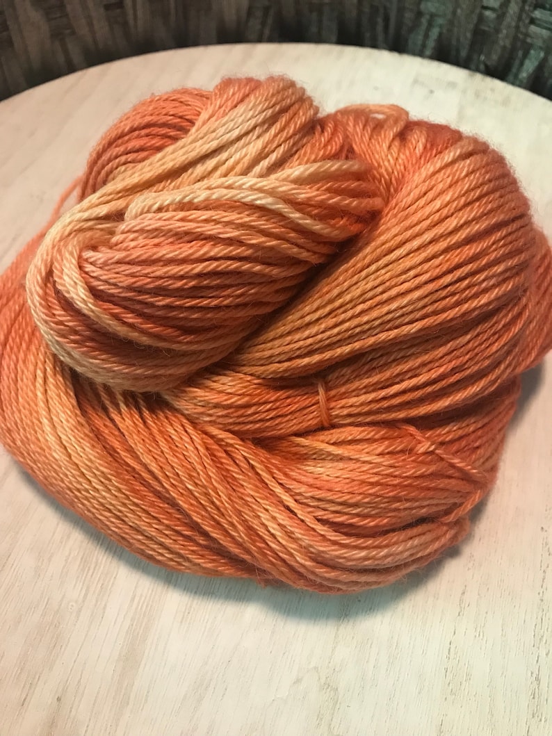 Cashmere 4ply As You Wish Silk Hand Dyed Orange 278yds Alpaca Blend 702010/% Alpaca The Princess Bride Copper DK Weight Yarn