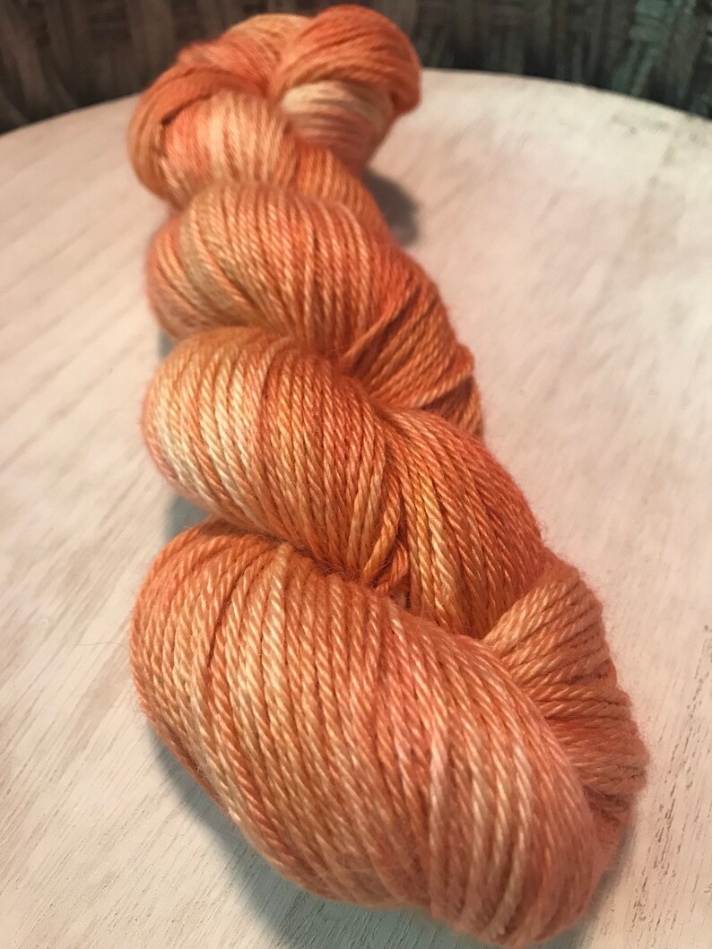 Cashmere 4ply As You Wish Silk Hand Dyed Orange 278yds Alpaca Blend 702010/% Alpaca The Princess Bride Copper DK Weight Yarn