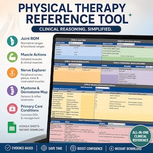 Physical Therapy Reference Tool V1.0 Interactive Digital Application (Not a PDF printable)