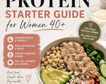 High Protein Guide for Women Over 40 | Protein Meal Ideas & Cheat Sheet | Healthy Eating Guide | 100g Protein Digital Download