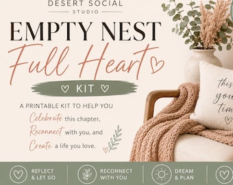 Empty Nest Full Heart Printable Kit | Empty Nester Gift | Couples Reconnect Planner | Bucket List | Adventure Journal | Instant Download