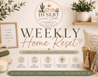 Weekly Home Reset Checklist Printable | Weekly Cleaning Schedule | Household Chore Planner | Home Organization Checklist | Cleaning Routine