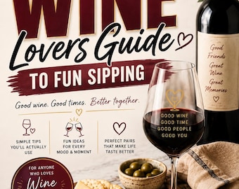 Wine Lovers Guide Printable | Wine Tasting & Food Pairing Guide | Wine Night Ideas | Beginner Wine Guide | Fun Wine Gift