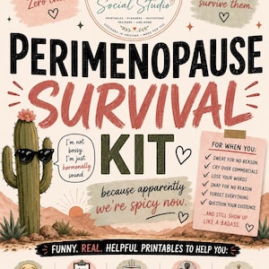 Kit de supervivencia para la perimenopausia / Registro de sofocos, confusión mental y estado de ánimo (descarga digital)