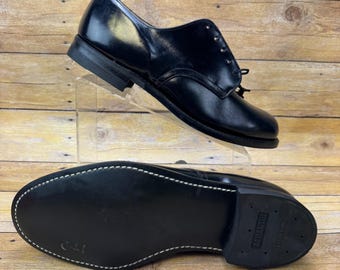 Vintage US Military Thurmont Shoe Mens 9 W Black Leather Dress Oxfords Biltrite