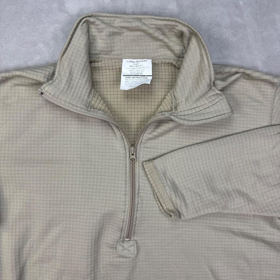 Peckham Shirt Mens Large Polartec Quarter Zip Gen III Grid Fleece Military