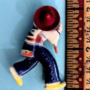 Mexican Theme Pin Man with Serape and Hat 2 Inch Lapel Pin