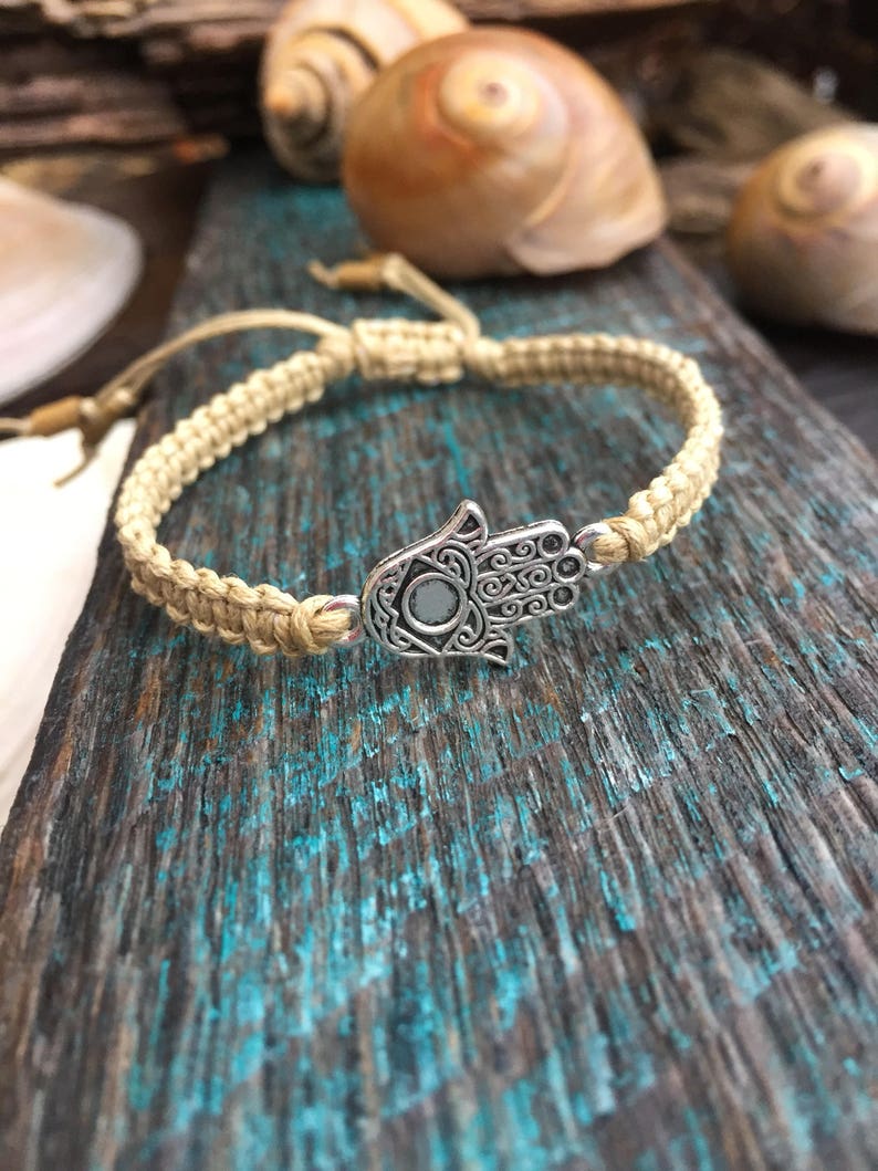 MEN/'S HAMSA bracelet-Adjustable Macrame Bracelet-Spiritual bracelet-Hand of Fatima-Spiritual Bracelet