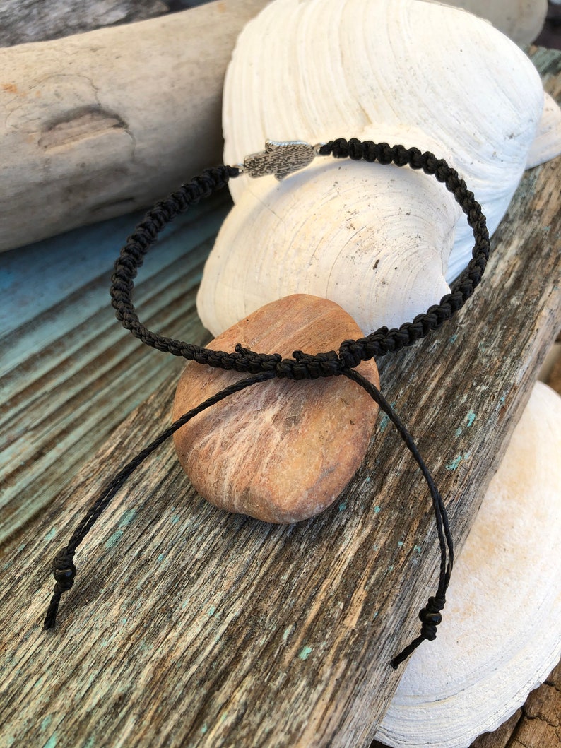 MEN/'S HAMSA bracelet-Adjustable Macrame Bracelet-Spiritual bracelet-Hand of Fatima-Spiritual Bracelet