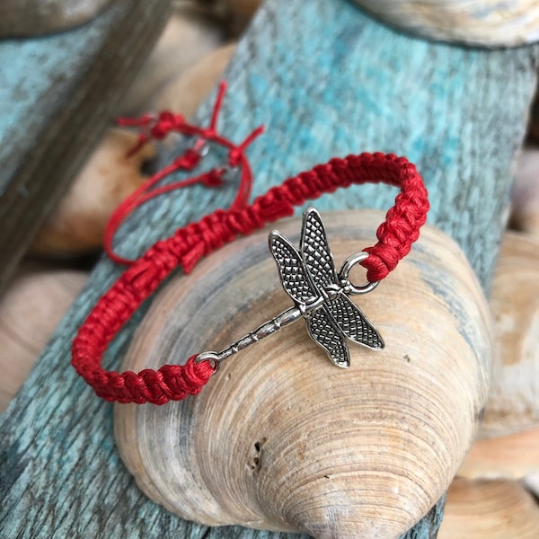 Dragonfly Macrame Bracelet/Stacking Bracelet/ Rhinestone/Metal/Adjustable Bracelet/ Waterproof Bracelet/Gifts with Meaning