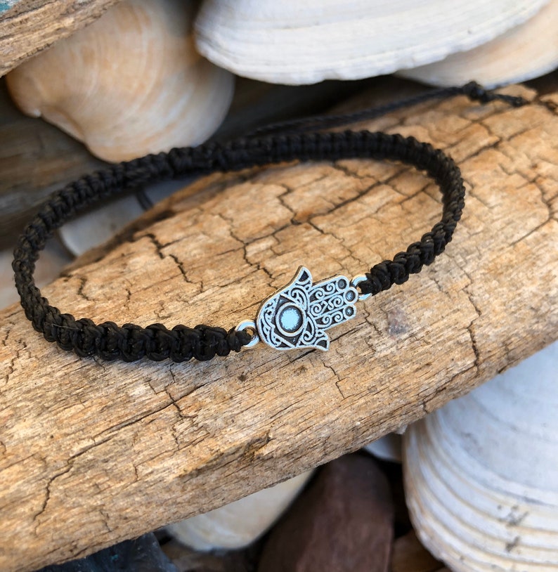 MEN/'S HAMSA bracelet-Adjustable Macrame Bracelet-Spiritual bracelet-Hand of Fatima-Spiritual Bracelet