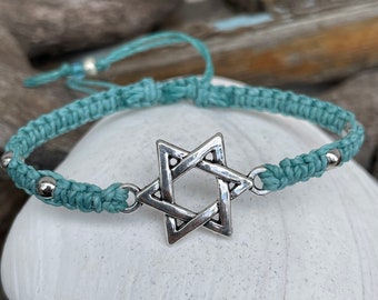 Star of David Adjustable Macrame Bracelet-Judaism Star Bracelet-Jewish Star-Magen David-Bat Mitvah-Bar Mitvah gift-Kabbalah Jewerlry