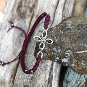 Cross Bracelet-Christian Bracelet-Religious Gifts-Stacking Bracelet-Knotted Bracelet by That&#39;s How I Knot