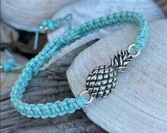 Pineapple Anklet/Macrame Anklet/Beach Anklet/Adjustable Anklet/Waterproof