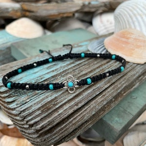 Tiny Flower Anklet-Hippie Anklet-Boho Anklet-Beach Anklet-Beaded Anklet-Waterproof Anklet